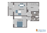 Grundriss - Modernisierte 2,5-Zimmer-WHG mit Garage